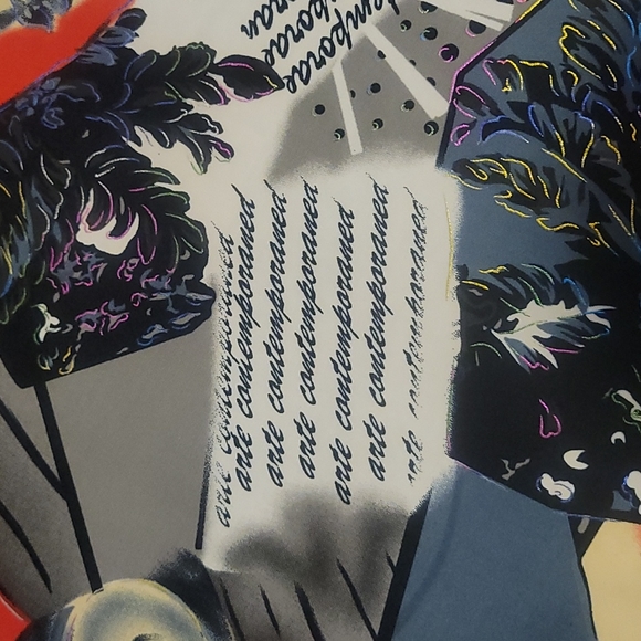 Vintage Remnant Fabric 80s novelty print As Is - Picture 7 of 15